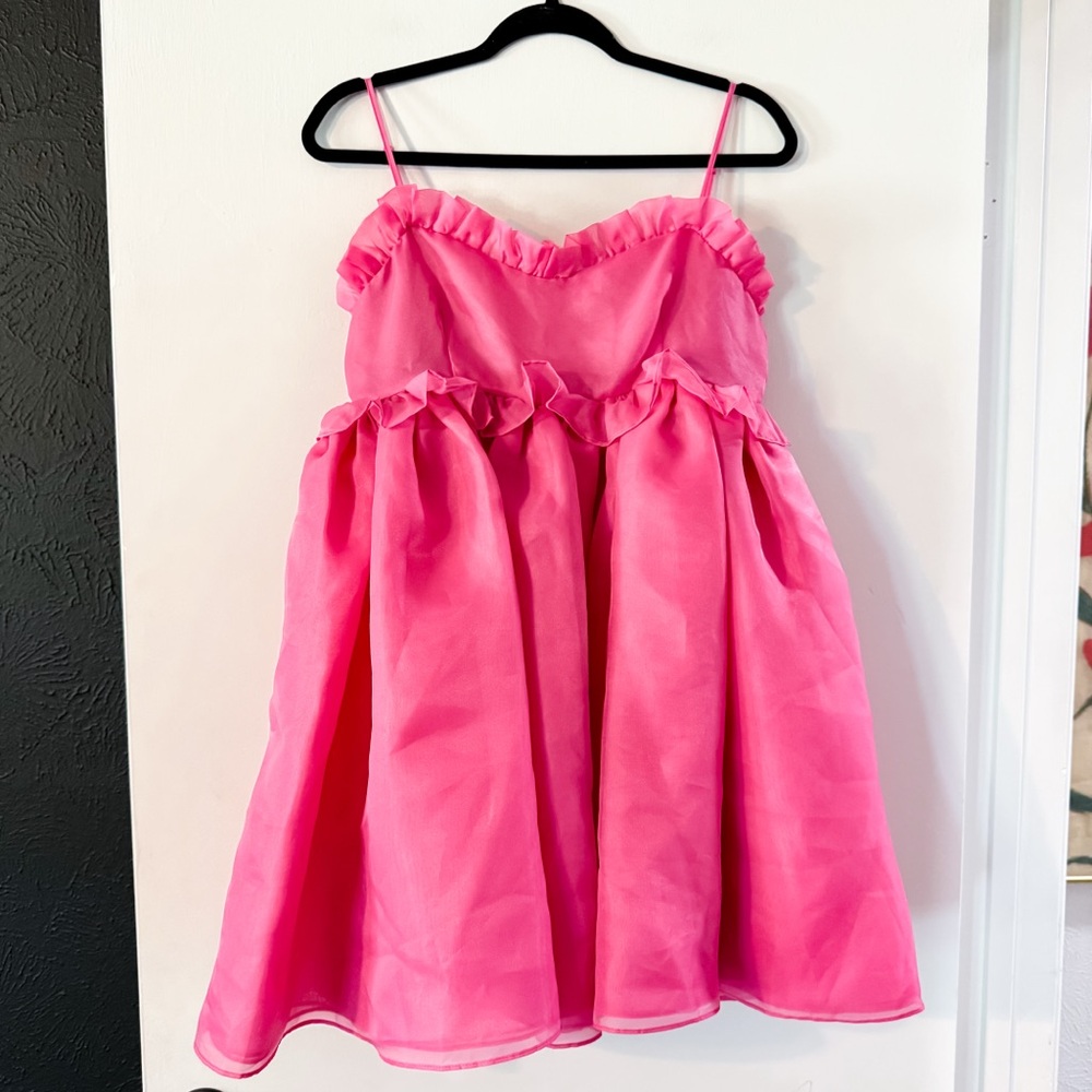 Selkie Rosebud Mini Dress Pink Size Medium - Picture 3 of 10
